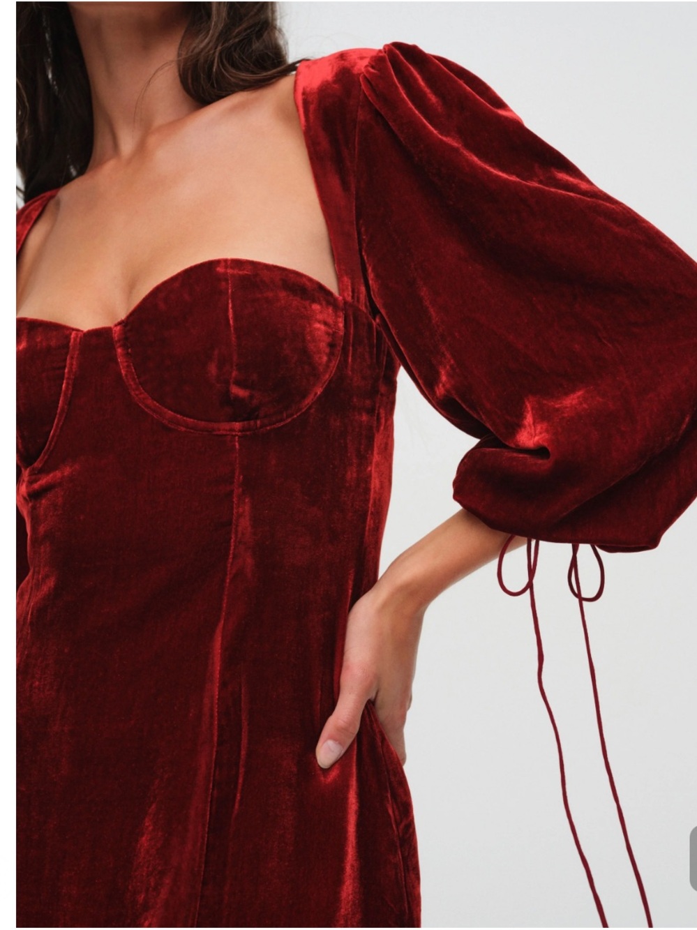 NWT For Love and Lemons Nadine velvet bustier dress - Picture 3 of 9